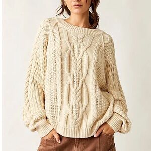 NWT Free People Frankie cable knit chunky sweater